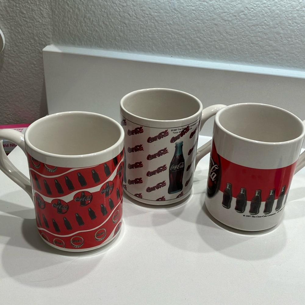 1997 3 Vintage Gibson Coca-Cola Mugs